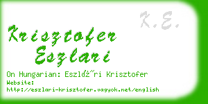 krisztofer eszlari business card